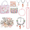 Crystal Beaded Bracelet Set Kids Necklace DIY Educational Toys(Pink)