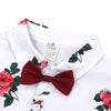 Summer Boys Print Short Sleeve Shirt + Shorts Set, Kid Size:110cm(White)