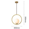 Restaurant Chandelier Single Head Creative Personality Simple Modern Copper Lamp without Light Source, Shape Style:Round A2