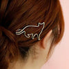 5pcs Lovely Metal Cat Shape Girls Hair Clip Fashion Hair Accessories(Silver)