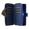 For iPhone 13 Pro Max Nine-card Slots Zipper Wallet Bag Leather Phone Case(Blue)