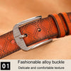 Dandali Men Microfiber Bottom Pin Buckle Belt Casual Jeans Waistband, Length: 110cm(Brown)