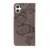 For Samsung Galaxy A06 4G / 5G 3D Butterfly Embossed Pattern Flip Leather Phone Case(Grey)
