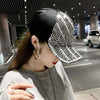 Rhinestone Personality Cap Women Spring And Summer Baseball Cap All-Match Hat, Size:M56-58cm(Black)