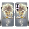 For Samsung Galaxy A55 5G Crystal Texture Colored Drawing Leather Phone Case(Sika Deer)