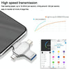 4 in 1 128GB USB 3.0 + 8 Pin + Mirco USB + USB-C / Type-C Dual-use Flash Drive with OTG Function