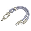 hoco GH5 USB-C / Type-C to 8 Pin Elegant Series Rechargeable Wristband Phone Lanyard(Denim Blue)