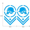 2 PCS/Set D-739 Skull Pattern Car Modified Decorative Sticker(Blue)