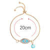Women Handmade Blue Crystal Evil Eye Lucky Chains Bracelets(Light Blue)