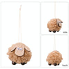 Christmas Tree Wooden Lambskin Lamb Pendant Holiday Decorations(Pink)