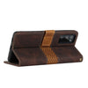 For Samsung Galaxy S20 FE Grid Stitching Leather Phone Case with Lanyard(Brown)