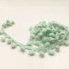 20 Yards Pompom Lace Ribbon Fur Ball Trim For Craft DIY Curtain Home Decorative Clothes Sewing Accessories(Light Blue Green)