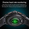 K62 1.43 Inch Waterproof Bluetooth Call Weather Music Smart Sports Watch, Color: Black Three-bead Steel