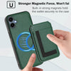For Samsung Galaxy A04 CX01 Detachable Magsafe Magnetic Card Bag Phone Case(Peacock Green)
