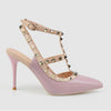 Pointed Stiletto Rivets Shallow Mouth High Heels, Shoes Size:42(Purple)