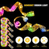 1m 10LEDs-Button Battery LED Christmas Tree Decoration Bronzing Ribbon Lights(Silver-White Light)