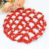 Beautiful Diamonds Bun Cover Snood Women Hair Net Ballet Dance Skating Headwear Accessories(Red)