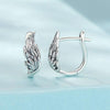 S925 Sterling Silver Oxidized Ear Buckle Wing Shape Earrings(SCE1795)