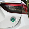 4 in 1 Car Four Leaf Clover Pattern Wheel Hub Decorative Sticker Silver, Diameter: 5.8cm