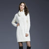 Autumn And Winter Knitwear Dresses Long Turtleneck Sweater For Women, Size: L(White)