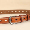 ZK--049 Double-stitched Hollow Pin Buckle Belt, Length: 110cm(Red)