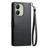 For Redmi 13C 4G / 5G Wallet Multi-card Slot Leather Phone Case with Lanyard(Black)