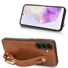 For Samsung Galaxy A36 5G Wristband Leather Back Phone Case(Brown)