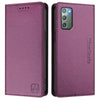 For Samsung Galaxy Note20 RC01 Dual-Folded Magnetic Suction RFID Leather Phone Case(Violet)