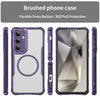 For Samsung Galaxy S24 5G Carbon Fiber Texture MagSafe Translucent Phone Case(Purple)