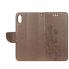 For iPhone XR Embossed Butterfly Pattern Horizontal Flip Leather Case with Card Slot & Holder & Wallet & Lanyard (Grey)
