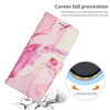 For Samsung Galaxy S25+ 5G Painted Marble Pattern Leather Phone Case(Rose Gold)