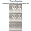 670 Mirror LED Multifunctional Temperature Alarm Clock Bedside Touch Digital Clock(Black White Light)