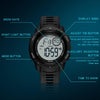 SANDA 2125 Luminous Waterproof Dual Display Electronic Watch(Black)