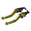 1pair Motorcycle CNC Six Speed Dual Disc Brake Handlebar Cowl Adjustable Electric Bike Brake Lever(Gold)