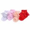 Bow Lace Baby Socks Newborn Cotton Baby Sock, Size:M(Blue)