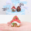 R3F1M0 Resin Cake Ornament Gardening Flower Pot Scene Matching Home Decoration(Mushroom Castle)