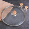 4pcs Household Cap Carrying Handle Kitchen Single Hole Pot Buttons Top Beads Pot Lid Accessories, Model: Solid Wood