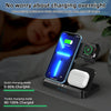 S80-A 3-in-1 Portable Magnetic Foldable Wireless Charger Phone Watch Earphone Charger(Black)