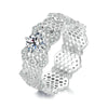 MSR061 S925 Sterling Silver Lace Hollow Moissanite Ring(6)
