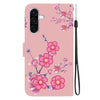 For Samsung Galaxy A36 5G / A56 5G Crystal Texture Colored Drawing Leather Phone Case(Cherry Blossoms)