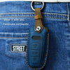 For Audi Series Car Cowhide Leather Key Protective Cover Key Case, C Version 2018 and Above (Brown)