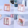 HZ006 Desktop Transparent Double-Layer Cotton Swabs And Dustproof Storage Box With Lid(Pink)