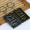Detective Sherlock 221B Key Chain Car Key Ring Multi-functional Tool Key Holder Key Chains Rings Holder Pendant &#160;Auto Parts(Silver)