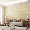 3D Striped Texture Wallpaper Non-woven Deerskin Velvet Marble Thickened Wallpaper, Size:53x950cm(Beige Yellow)