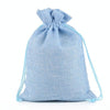 50 PCS Multi size Linen Jute Drawstring Gift Bags Sacks Wedding Birthday Party Favors Drawstring Gift Bags, Size:17x23cm(Light Blue)
