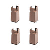 4pcs/set Adjustable Furniture Heightening Feet Pad, Size: 75mm High(Brown Clip Chair Foot For 22-42mm)