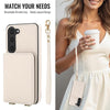 For Samsung Galaxy S23 5G Crossbody Dual-buckle Wallet RFID Back Leather Phone Case(White)