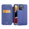 For iPhone 13 mini DUX DUCIS New Skin X Series PU + TPU Horizontal Flip Leather Case with Holder & Card Slots (Blue)