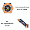 JNEW A369-86408 Children Cartoon Cosmic Starry Sky Waterproof Time Cognitive Ribbon Quartz Watch(Orange)