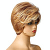 WIG-181 Ladies Short Curly Hair High Temperature Silk Wig Chemical Fiber Headgear(Brown+Gold Yellow)
